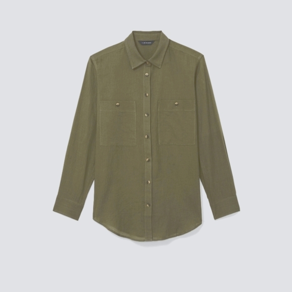 Club Monaco Marnee button down olive cotton - Picture 8 of 9